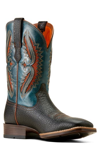 Ariat Men's Rowder Venttek 360 Bantam Weight Cowboy Boots In Black/teal In Multi