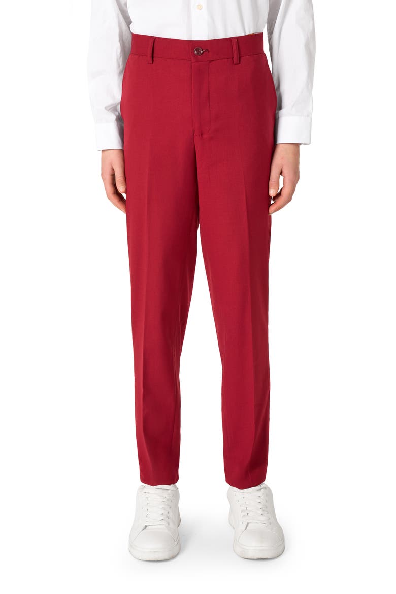 Kids' Daily Bright Burgundy Stretch Suit, Alternate, color, RED