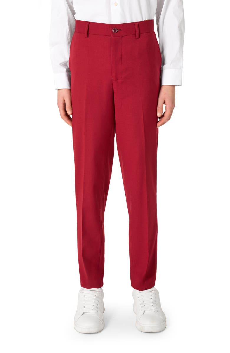 OppoSuits Kids' Daily Bright Burgundy Stretch Suit, Alternate, color, Red