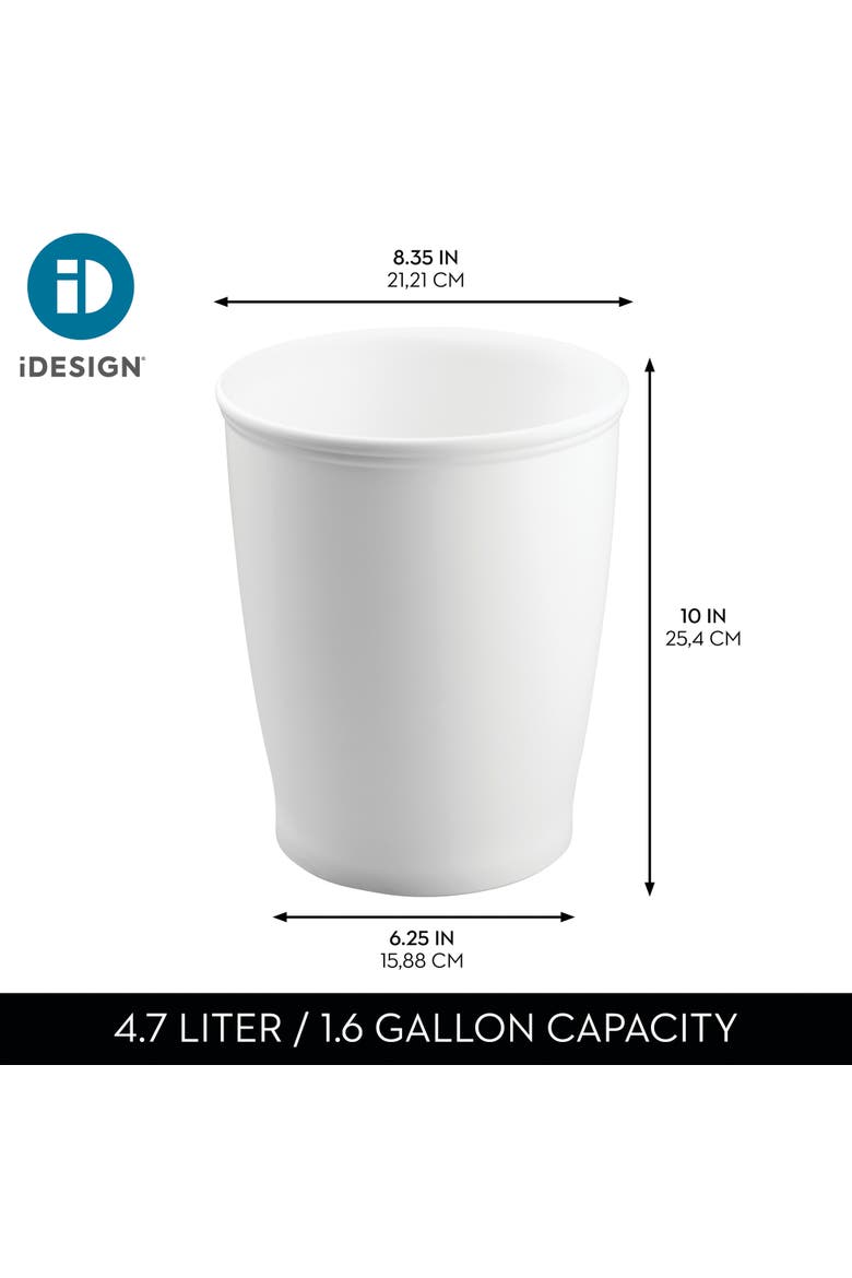 Kent Small Round Plastic Trash Can, 1.6 Gallon, 2-Pack, White, Alternate, color, White