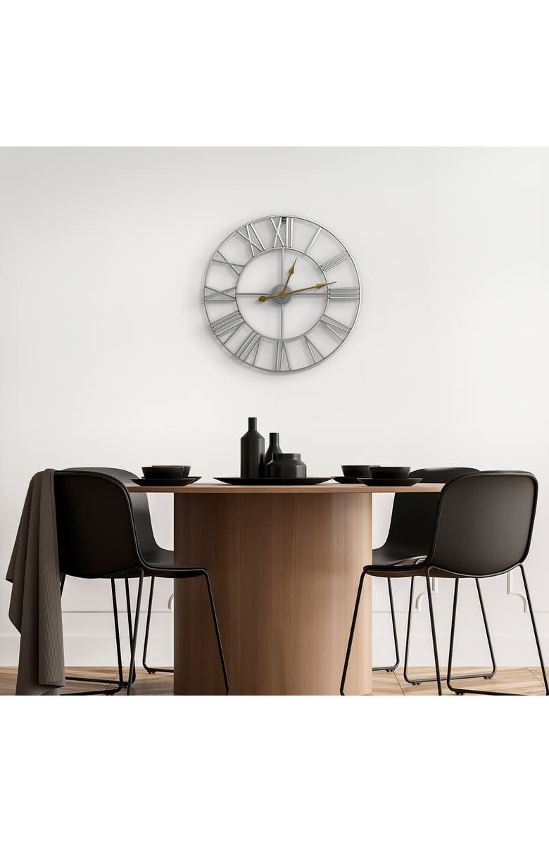 SORBUS Decorative Wall Clock, Alternate, color, Silver