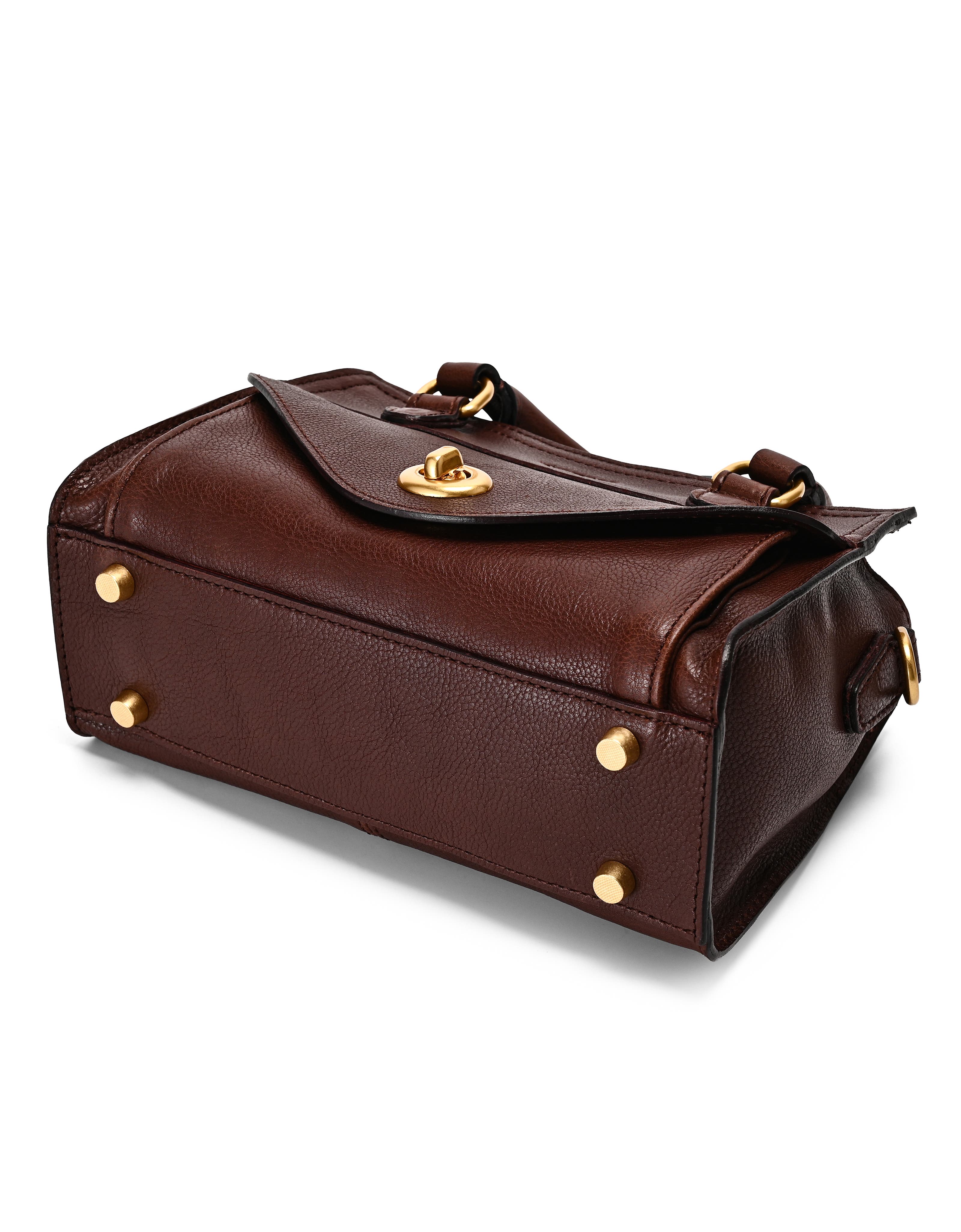 OLD TREND Lockwood Genuine Leather Compact Structured Satchel, Alternate, color, Brown