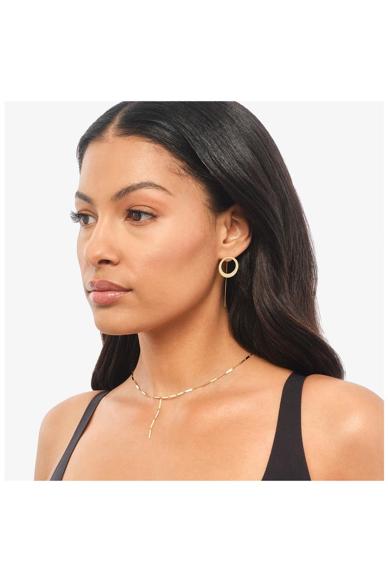 14K Gold Laser Mini Rectangle Lariat Necklace, Alternate, color, YELLOW GOLD