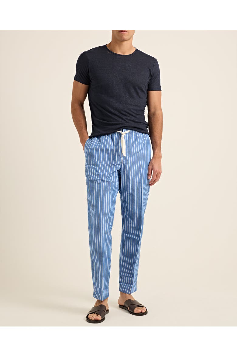 Alex Stripe Relaxed Fit Trousers, Main, color, Catalina Blue/White Sand