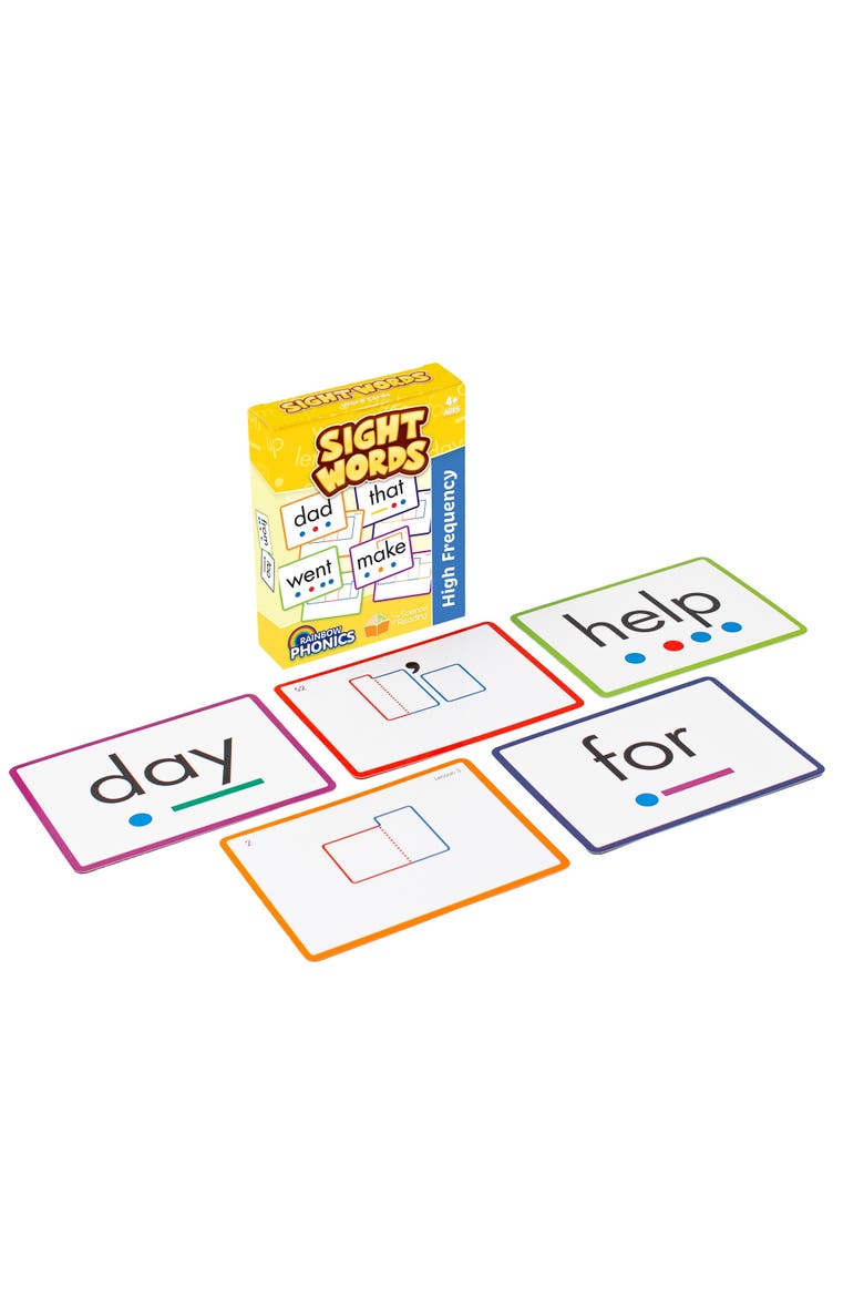 Rainbow Phonics Sight Words Flash Cards, Alternate, color, Multicolored