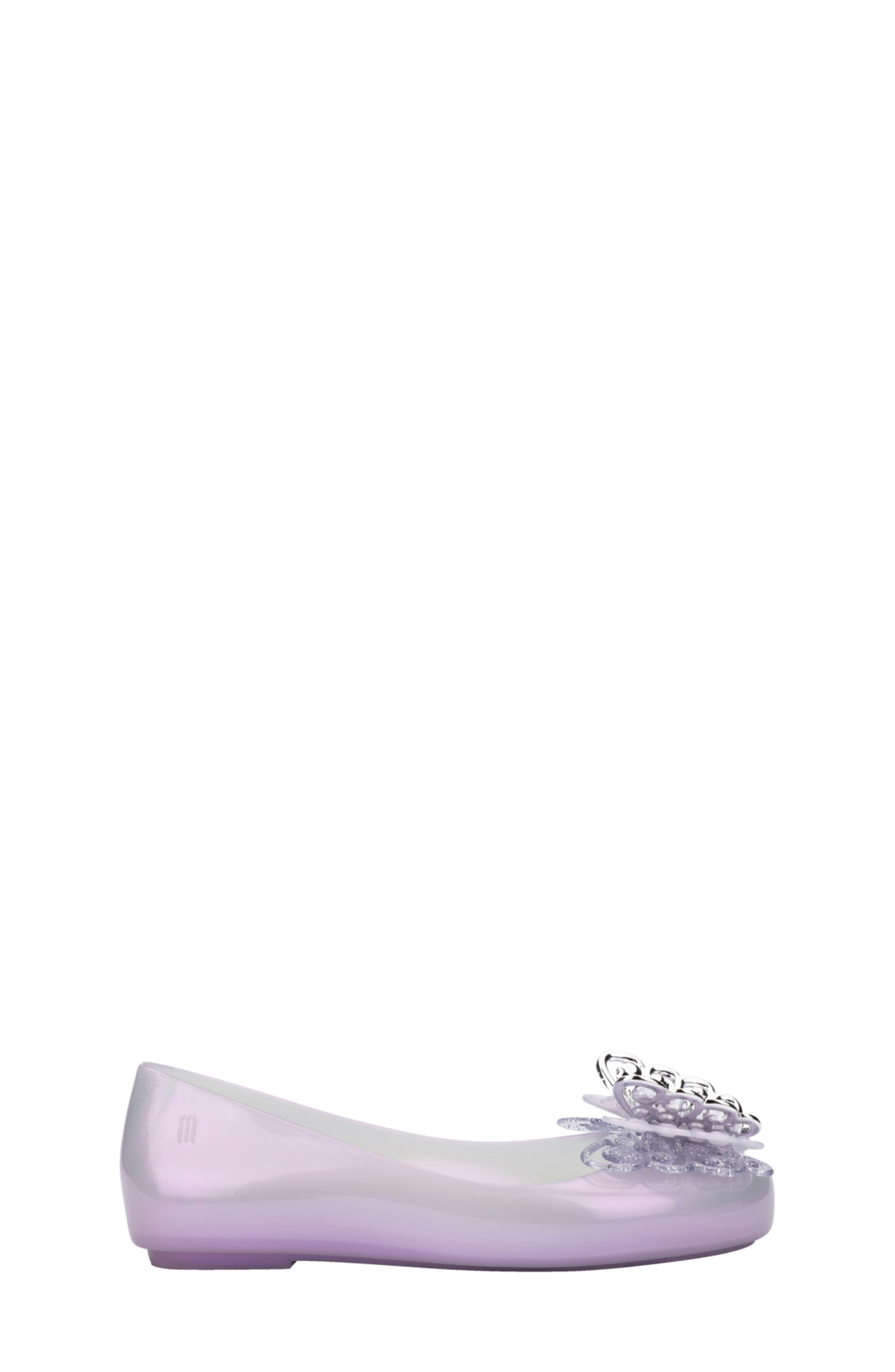 Mini Melissa Kids' Mini Melissa Sweet Love Fly II Flat, Alternate, color, Pearly Lilac
