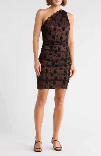 BCBG Lace One-Shoulder Body-Con Dress