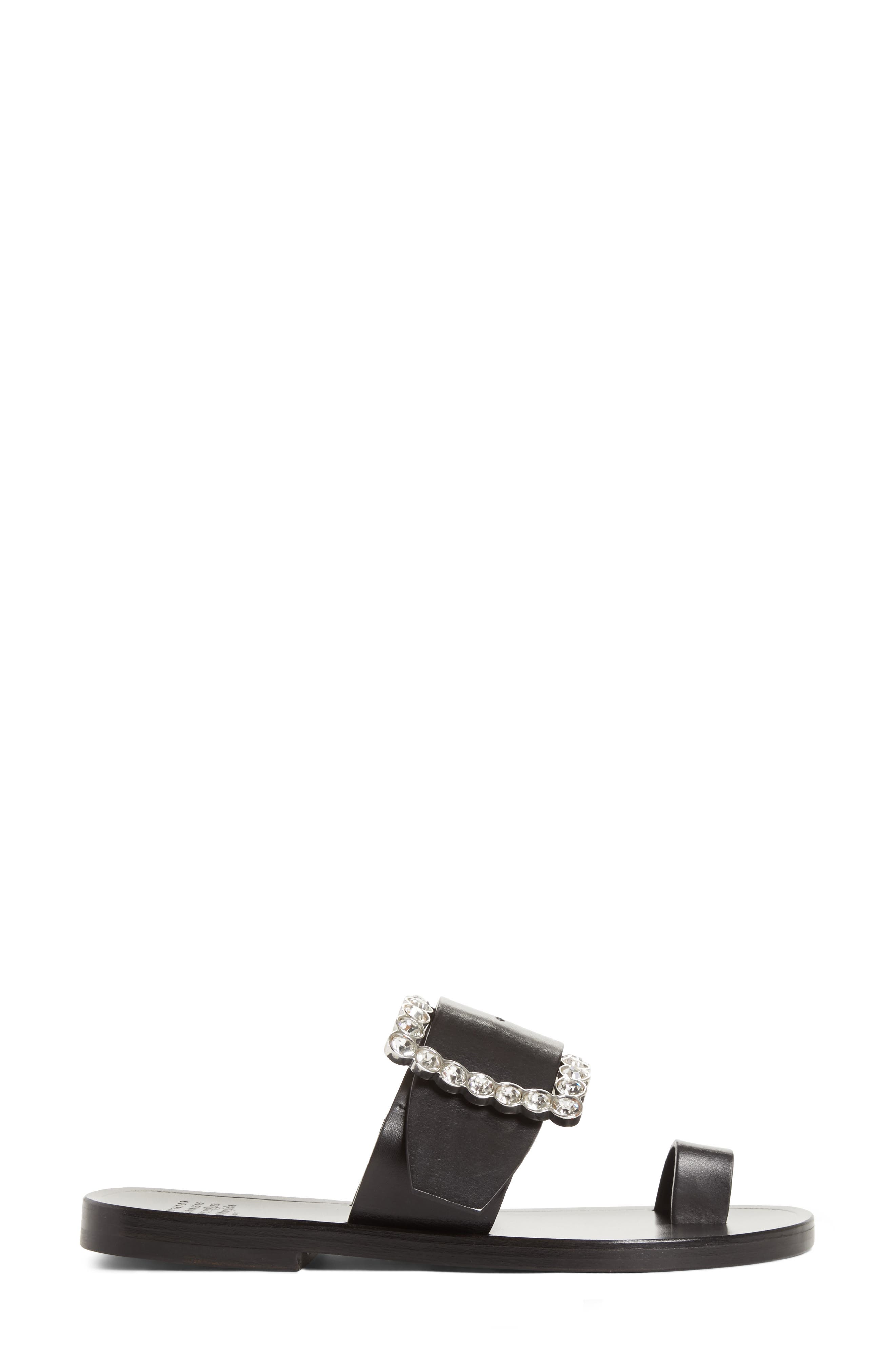 Jeweled Flat Sandal (Nordstrom Exclusive), Alternate, color, BLACK