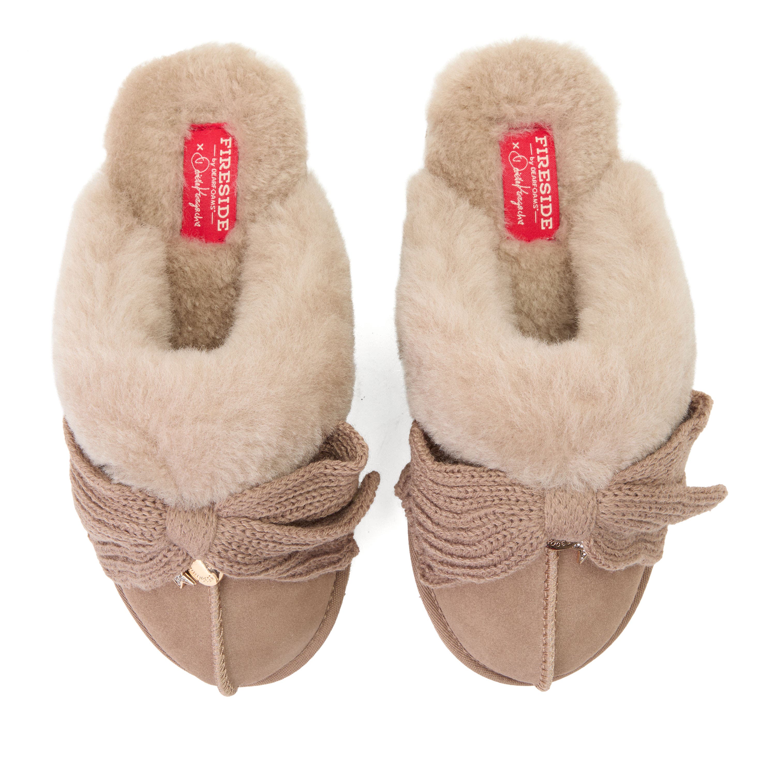 Daniella Karagach's Fireside Suede Shearling Scuff Slippers, Alternate, color, DRIFTWOOD