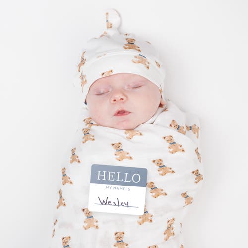 LULUJO LULUJO HELLO WORLD HAT & SWADDLE SET 