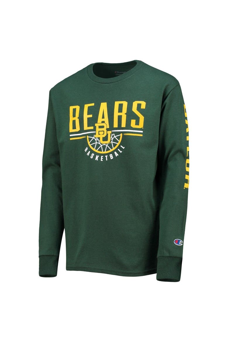 Youth Champion Green Baylor Bears Basketball Long Sleeve T-Shirt, Alternate, color, Hunter Green