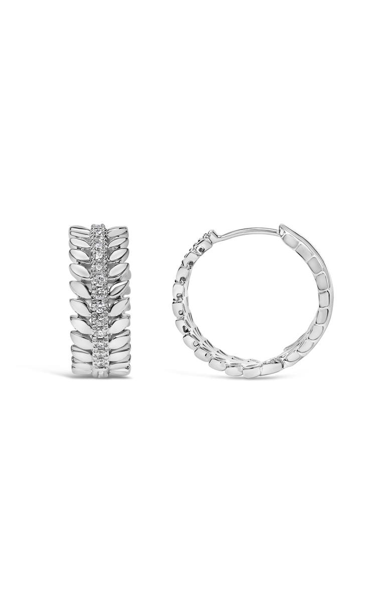Haus of Brilliance 14K White Gold 1/4 Cttw Lab Grown Diamond Leafy Wreath Hoop Earrings, Alternate, color, White