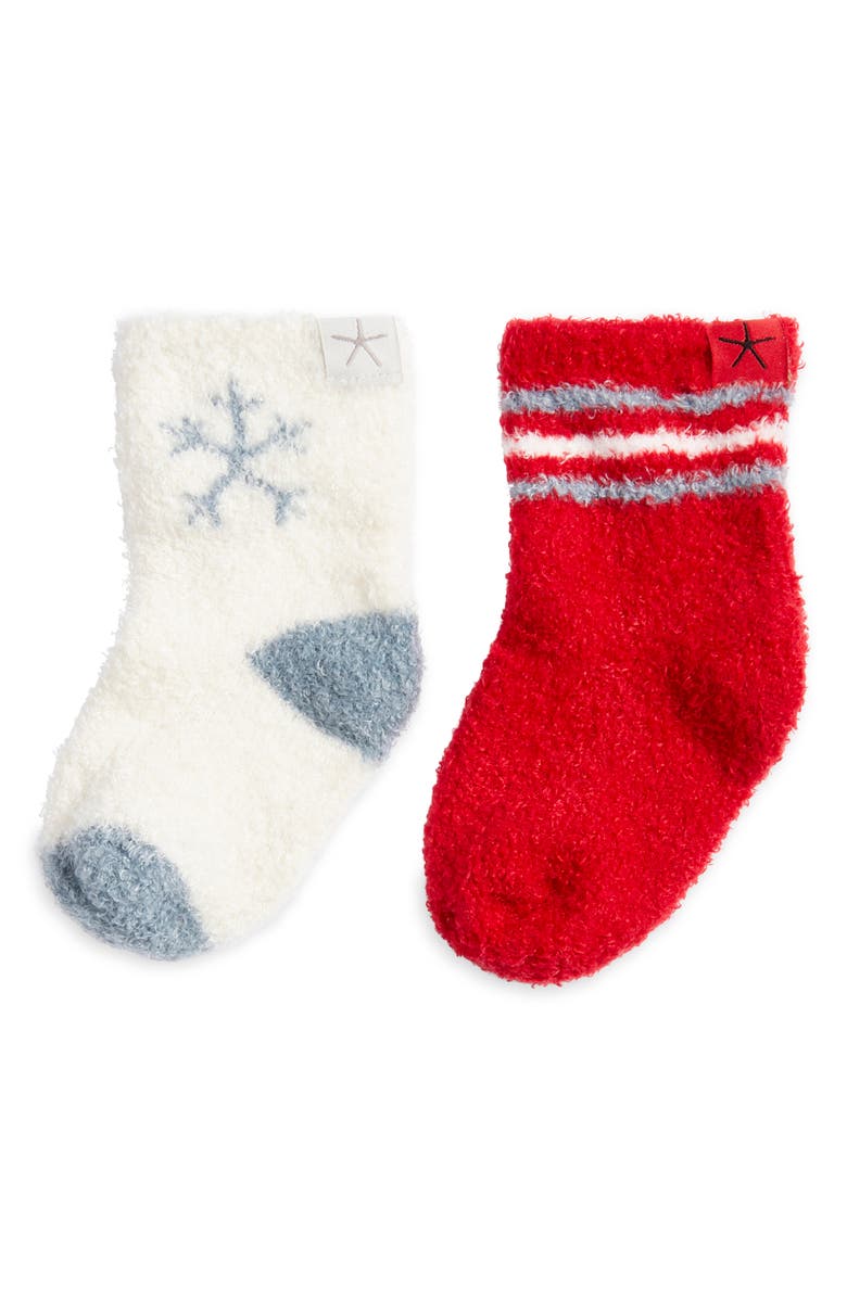 Barefoot Dreams<sup>®</sup> CozyChic Lite<sup>®</sup> 2-Pack Sock Set, Alternate, color, Cream Multi