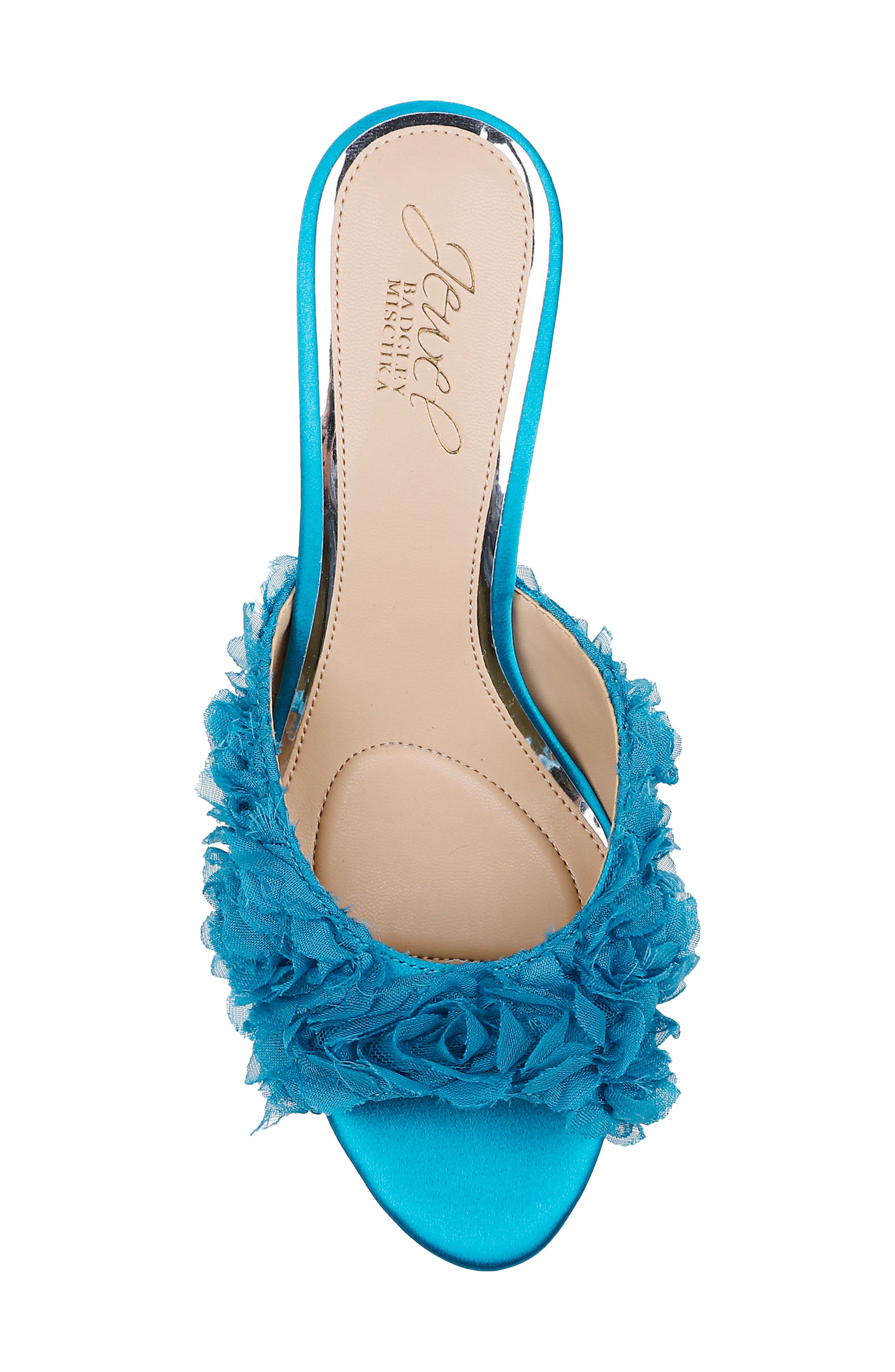 Jewel Badgley Mischka Scarlet Mesh Flower Sandal, Alternate, color, Blue/ Blue