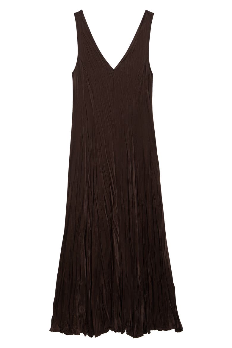Crushed Charmeuse Dress, Alternate, color, CHOCOLATE