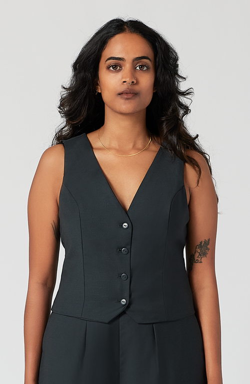 Aam The Label The Wool Vest In Charcoal