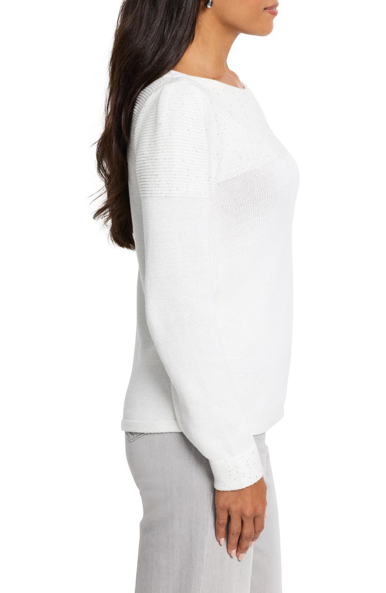 NIC+ZOE Sequin Yoke Sweater, Alternate, color, Classic Cream