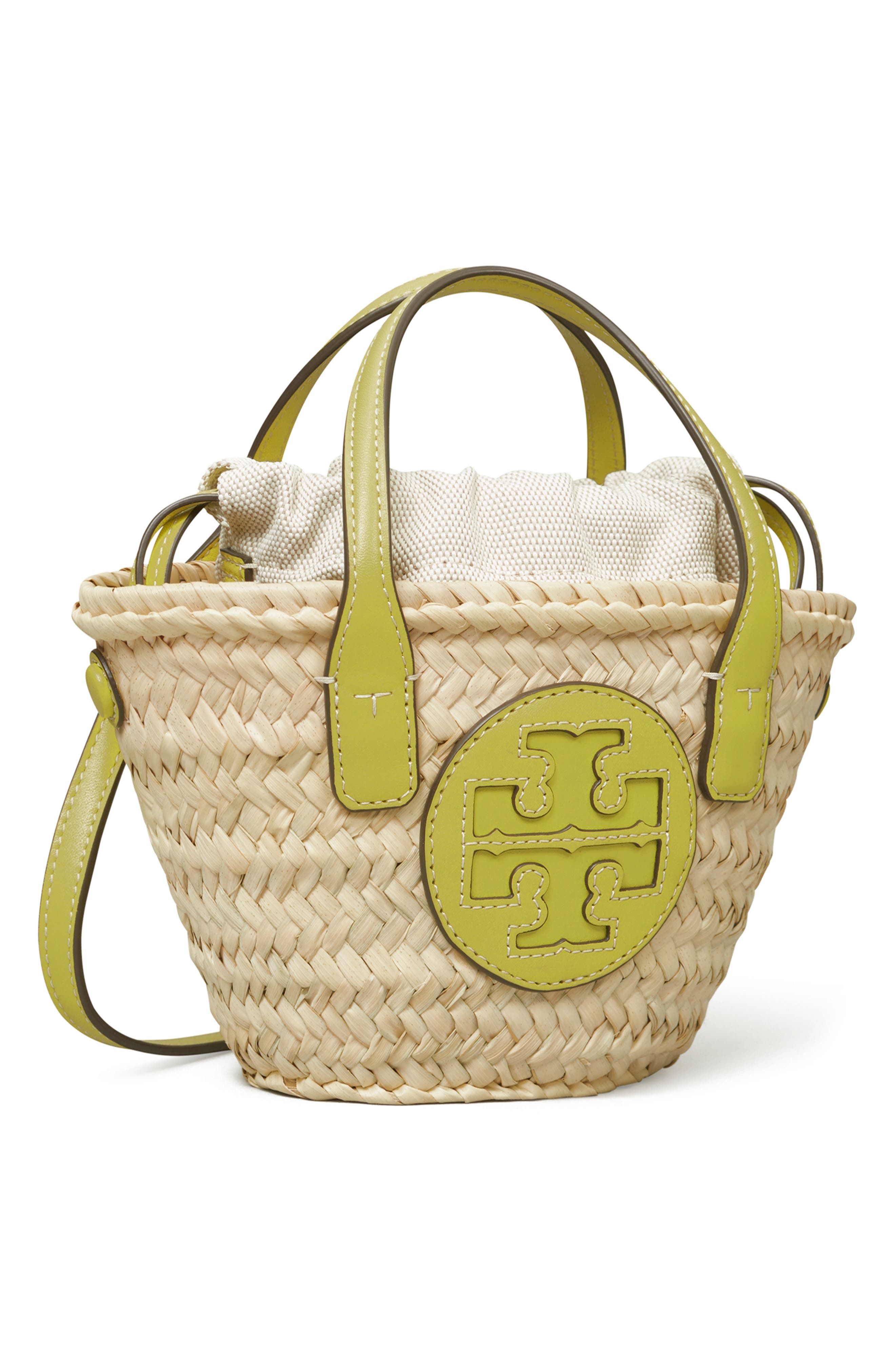 Ella Mini Straw Basket Bag, Alternate, color, NATURAL / GREEN CITRINE