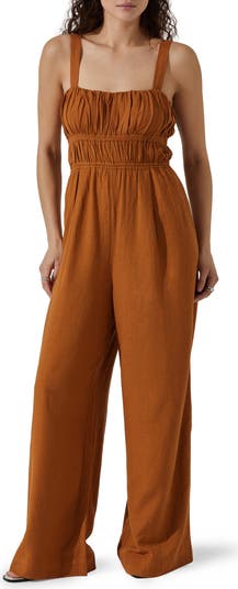 ASTR Brown Ruffle hotsell Jumpsuit