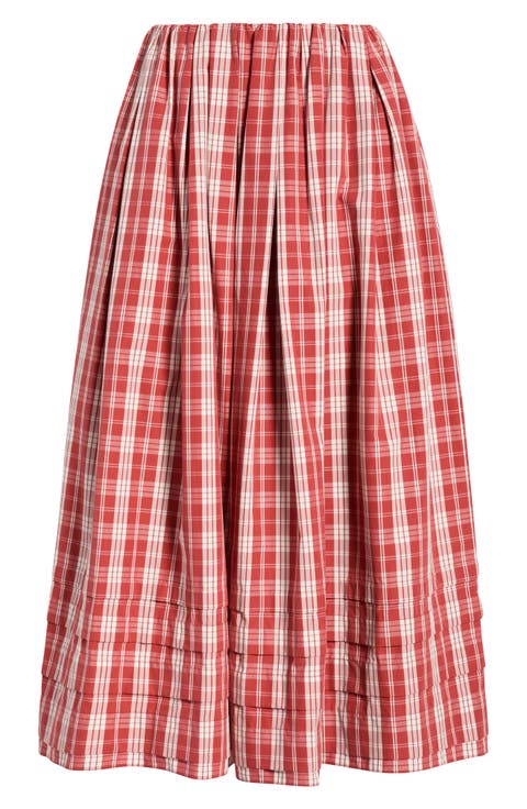 Cales Check Cotton Skirt