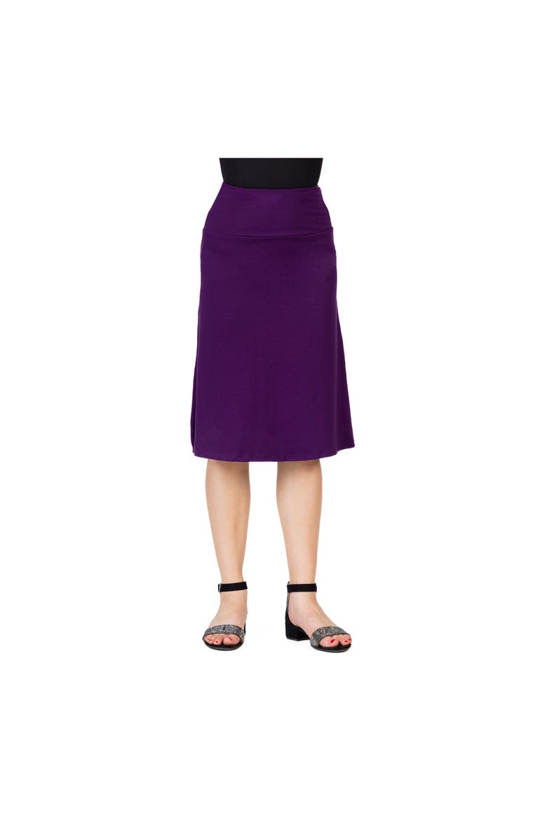 Casual Elastic Waist A-Line Skirt, Main, color, Purple