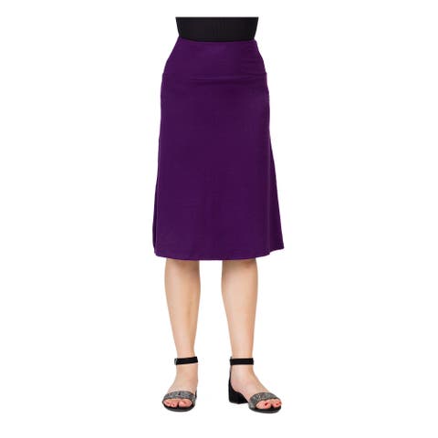 Casual Elastic Waist A-Line Skirt