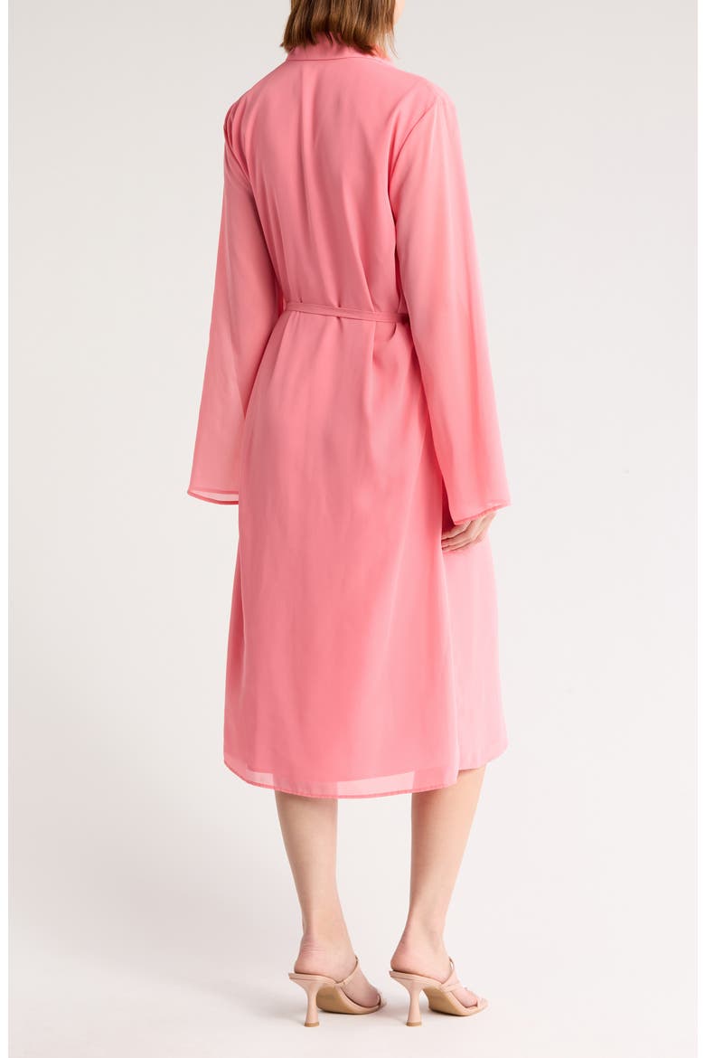 Yasmine Ruffle Long Sleeve Shirtdress, Alternate, color, PINK