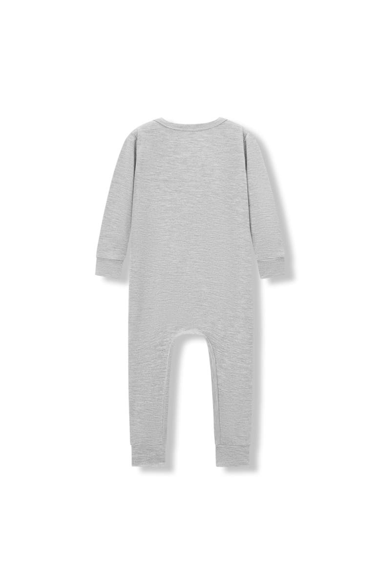 Milkbarn Luxe Solid Zipper Pajama, Alternate, color, Grey Melange