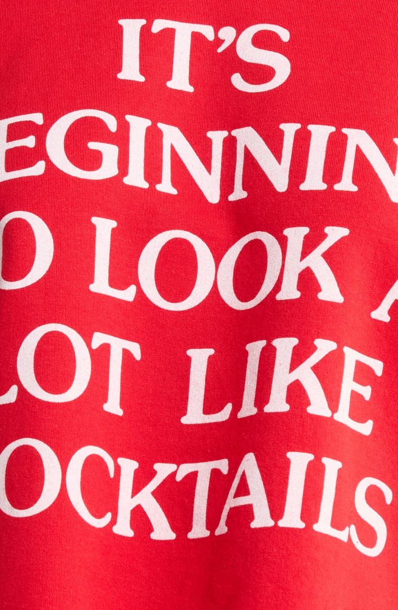 Junk Food It's Beginning Christmas Crop Graphic Sweatshirt, Alternate, color, Red