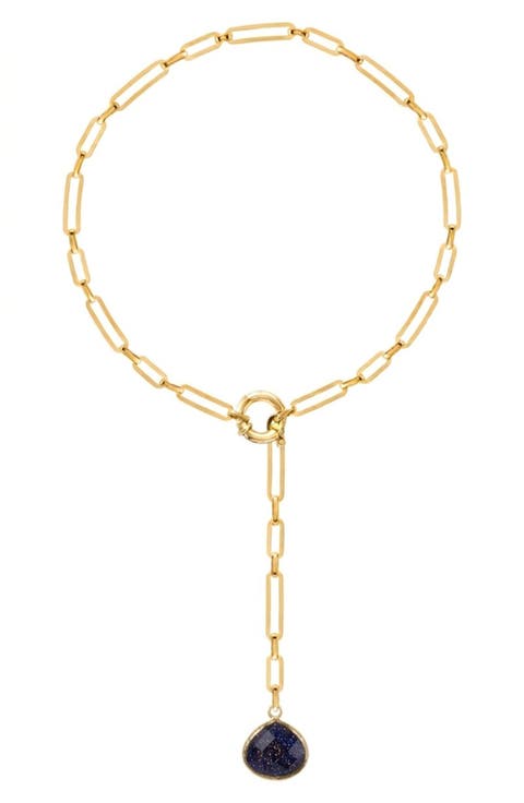 Galaxyite Quartz Lariat Necklace