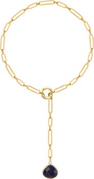 GABI RIELLE Galaxyite Quartz Lariat Necklace