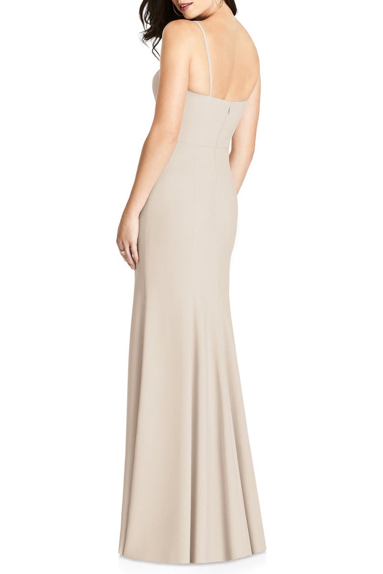 Crisscross Seam Crepe Gown, Alternate, color, CAMEO