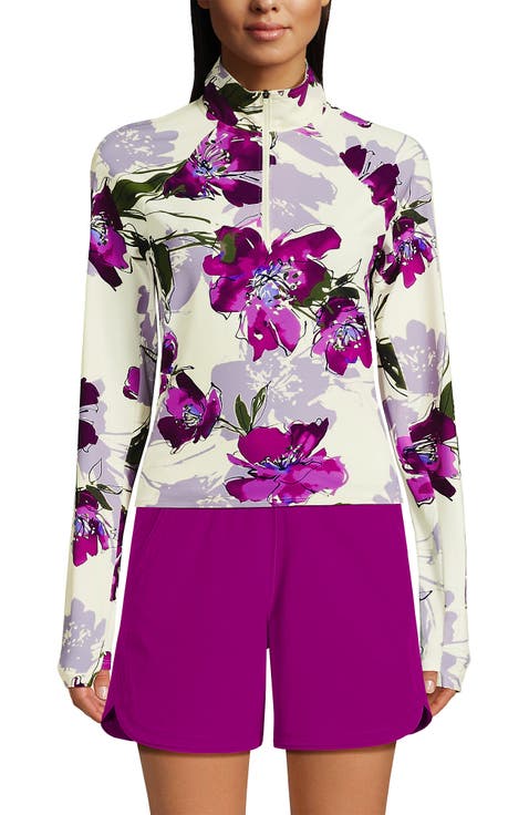 Plus Size SunShade UPF 50 Quarter Zip Rash Guard