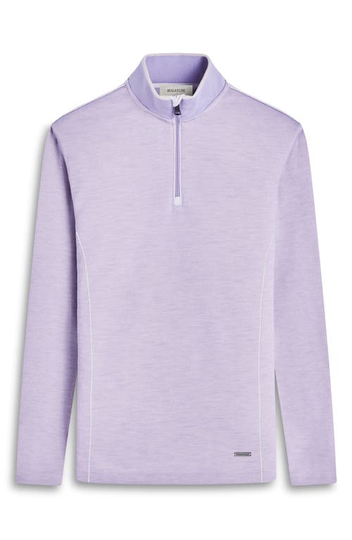 Bugatchi Quarter Zip Performance Pullover In Lilac