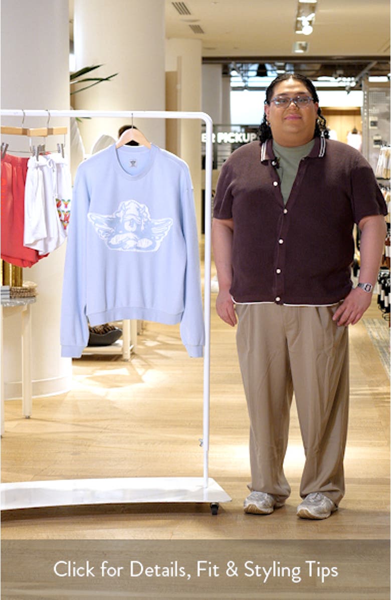 Aura Let Love Guide My Way Oversize Thermal Sweatshirt, sales video thumbnail