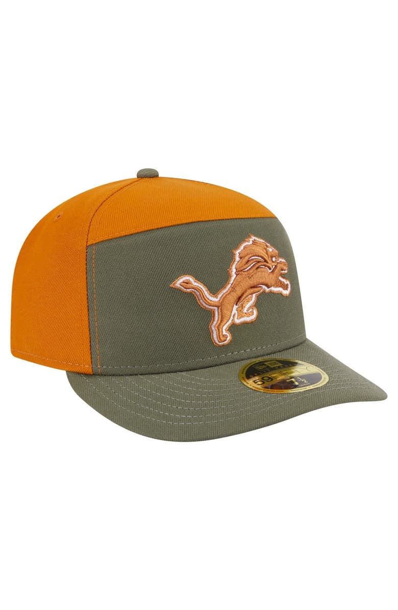 New Era Men's New Era Olive/Brown Detroit Lions Two-Tone Color Pack Split Panel 59FIFTY Fitted Hat, Alternate, color, Olive