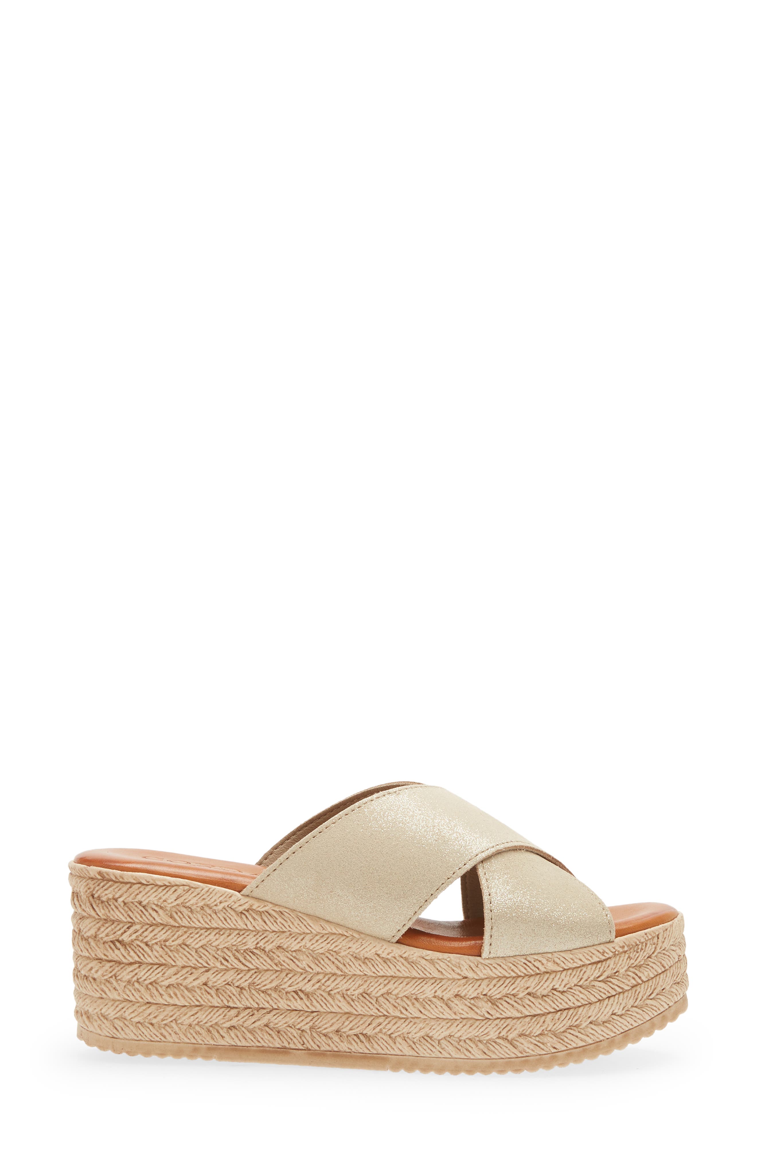 Bella Espadrille Wedge Sandal, Alternate, color, SOFT GOLD SUEDE