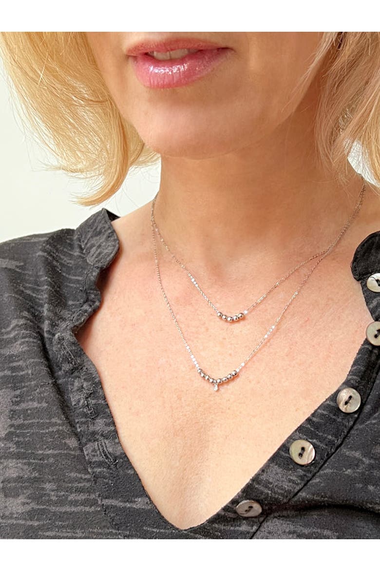 MOVEABLE BEADED DIAMOND DROP NECKLACE, Alternate, color, WHITE GOLD
