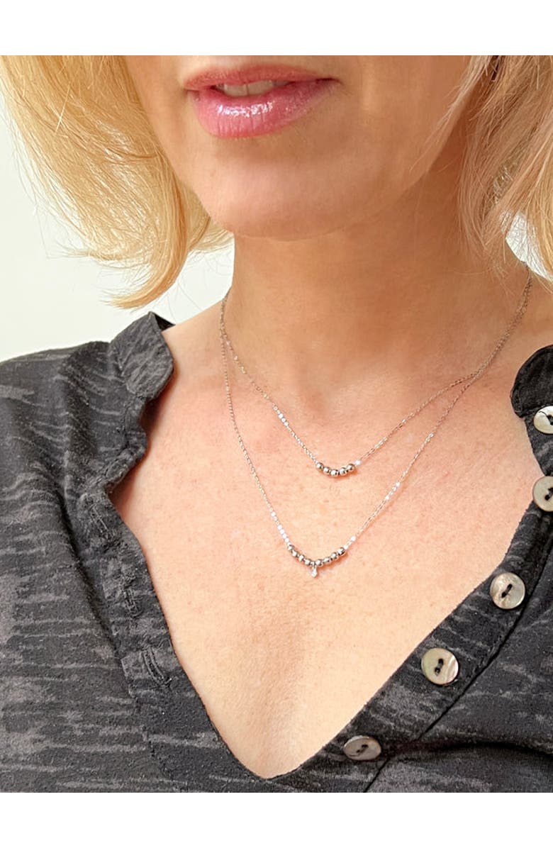 ELLIOT YOUNG MOVEABLE BEADED DIAMOND DROP NECKLACE, Alternate, color, White Gold