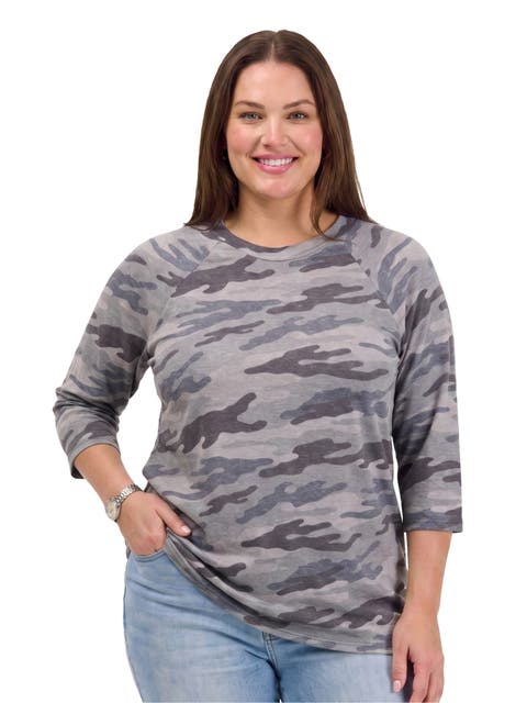 Basic Curvy Soft Stretch Three Quarter Sleeve Top