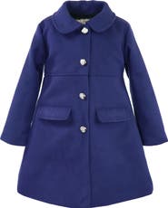 Widgeon Faux Wool Pleated Snap Front Coat