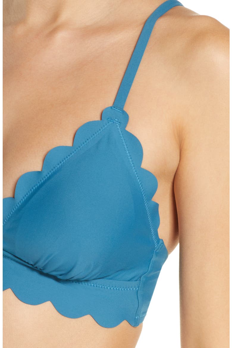 Scallop Triangle Bikini Top, Alternate, color, TEAL CORAL