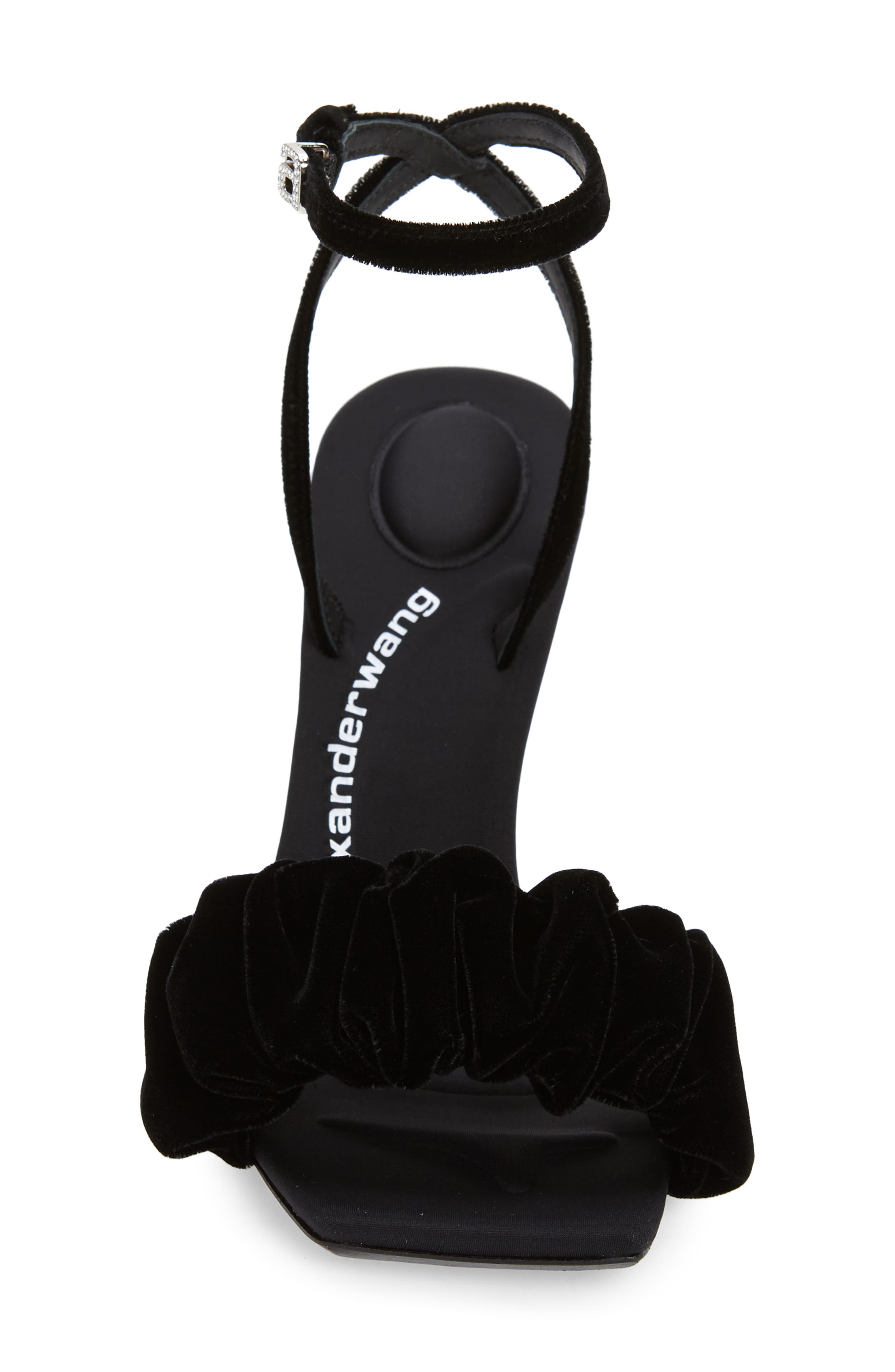 Alexander Wang Julie Scrunchie Strap Velvet Sandal, Alternate, color, 