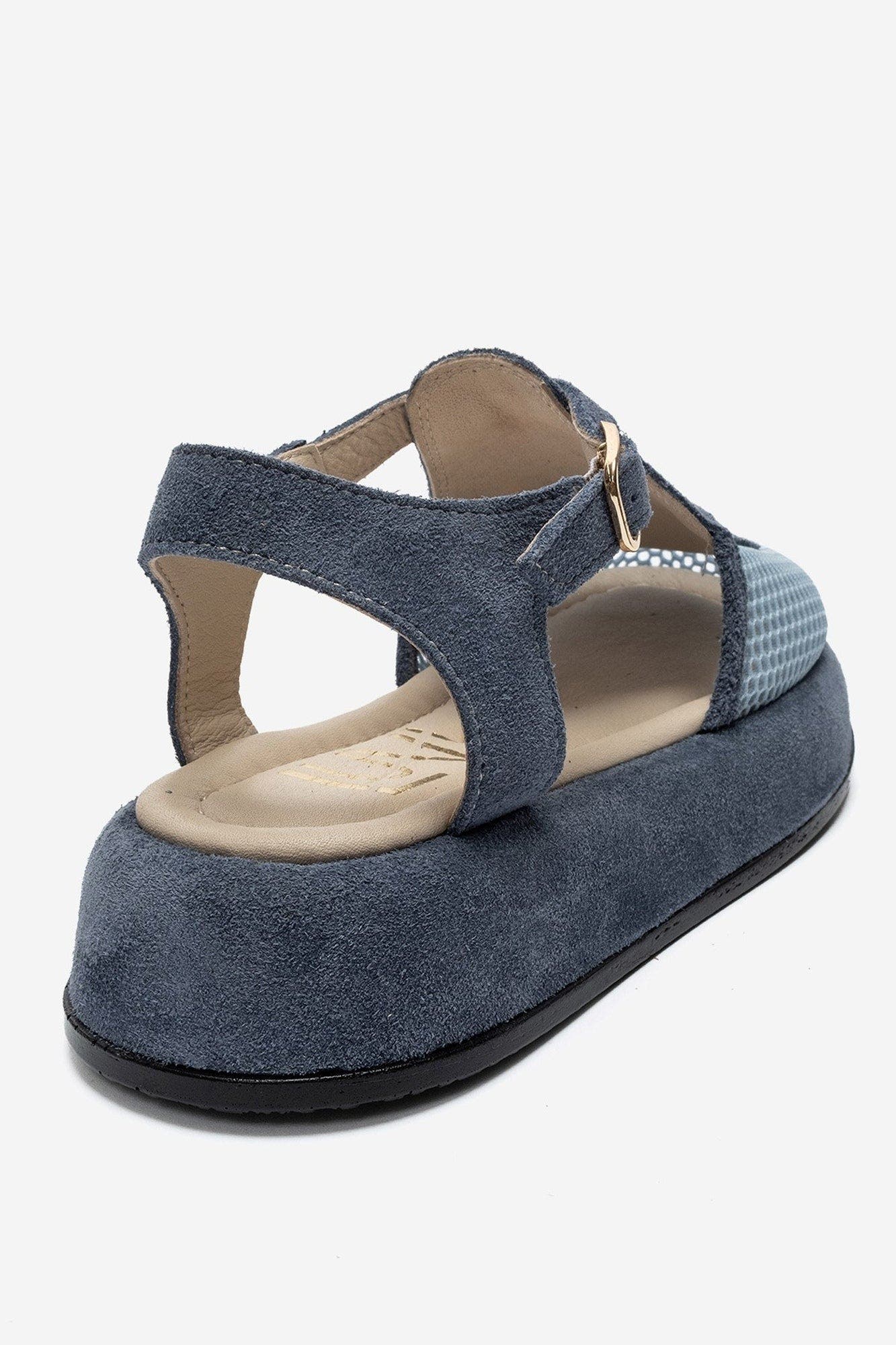 Lurelia Leather Platform Sandal, Alternate, color, Denim Blue Suede