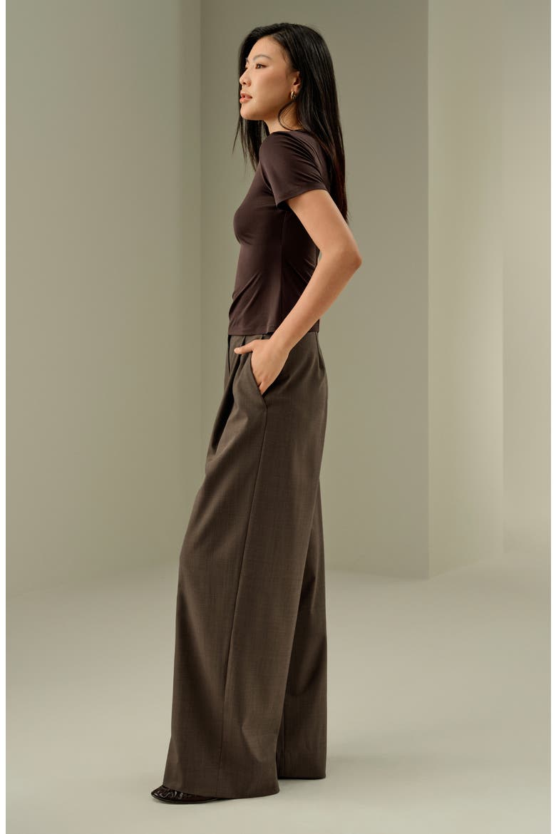 Women's Silk Jersey Slim Fitted Tee, Alternate, color, Cocoa