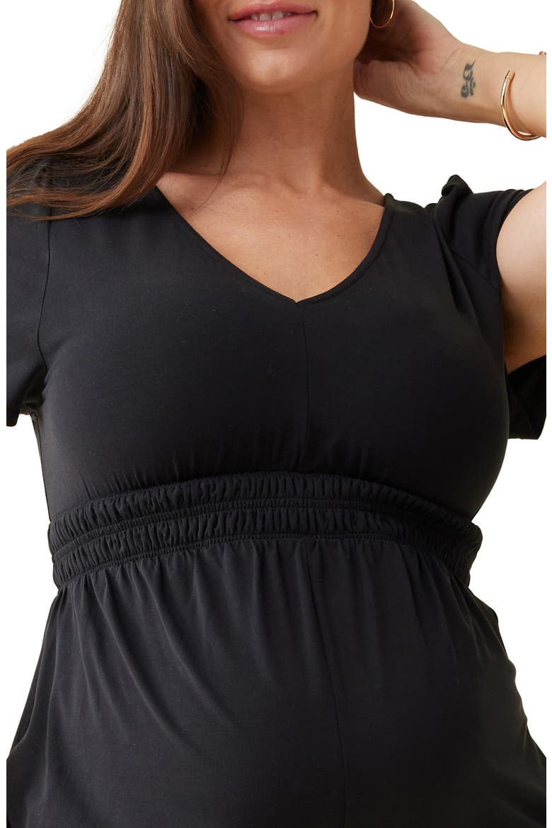 Knit Maternity Romper, Alternate, color, BLACK
