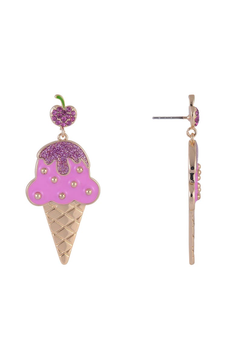 Pink Ice Cream Cone Earrings, Alternate, color, Pink