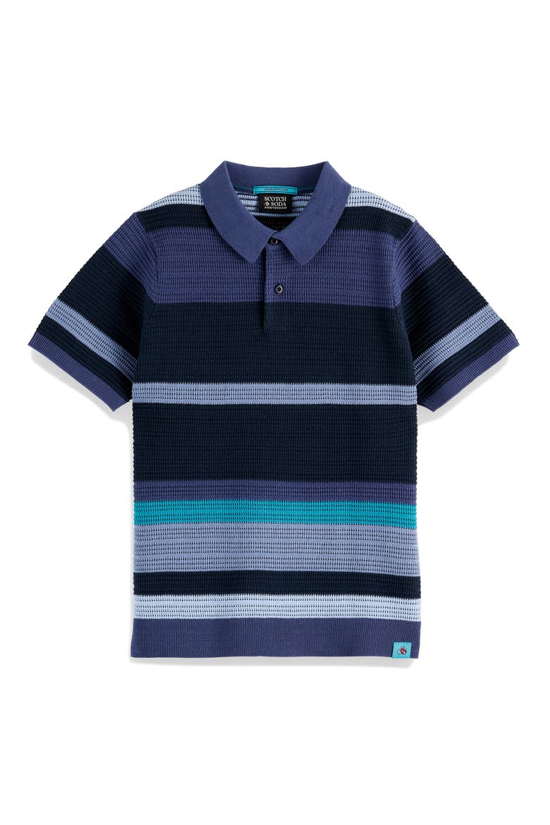 Kids' Stripe Textured Polo, Main, color, OCEANA STRIPES