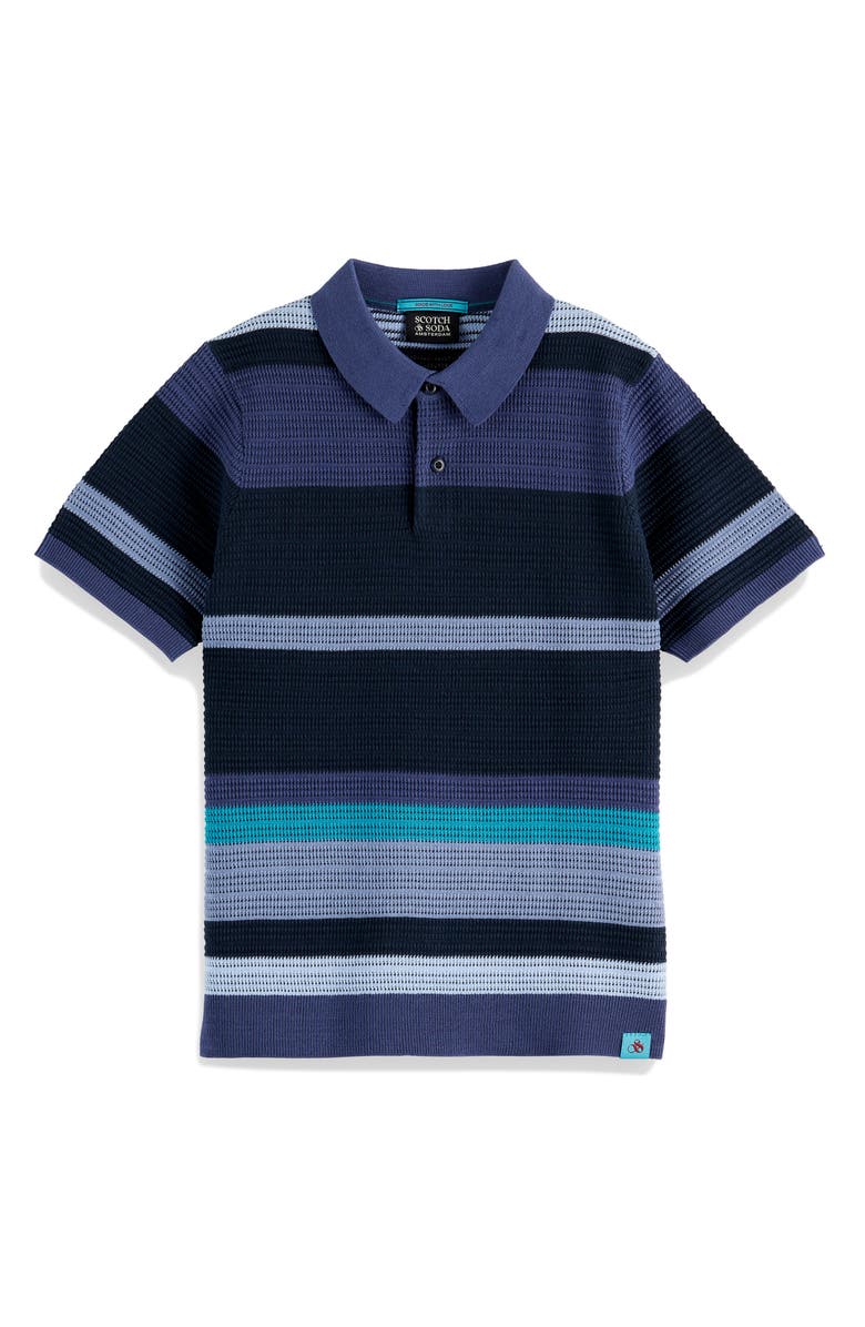 Scotch 
Soda Kids
 Stripe Textured Polo, Main, color, 