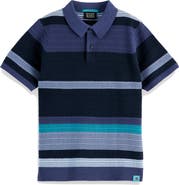 Scotch & Soda Kids' Stripe Textured Polo